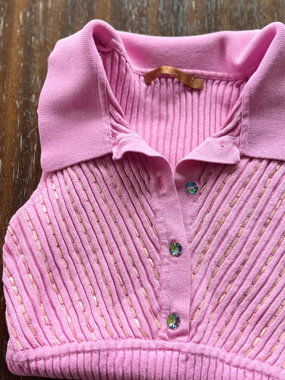 Y2K knit sequin top - Picture 2 of 4